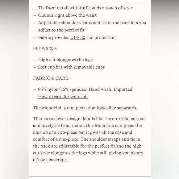 Land's End One piece swimsuit Tie front back ruffle cut out country meadow Var - Picture 7 of 7